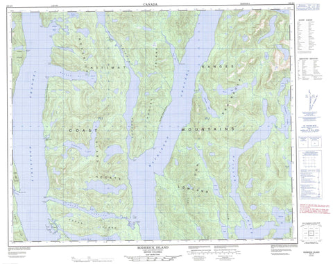 103A09 Roderick Island Canadian topographic map, 1:50,000 scale