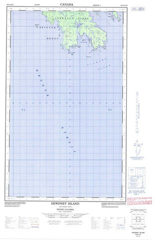 103A13E Dewdney Island Canadian topographic map, 1:50,000 scale