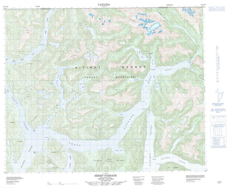 103A16 Sheep Passage Canadian topographic map, 1:50,000 scale