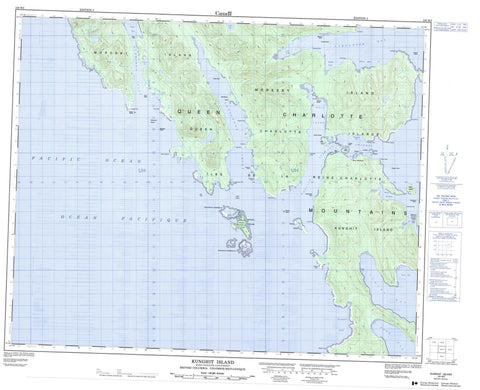 103B03 Kunghit Island Canadian topographic map, 1:50,000 scale