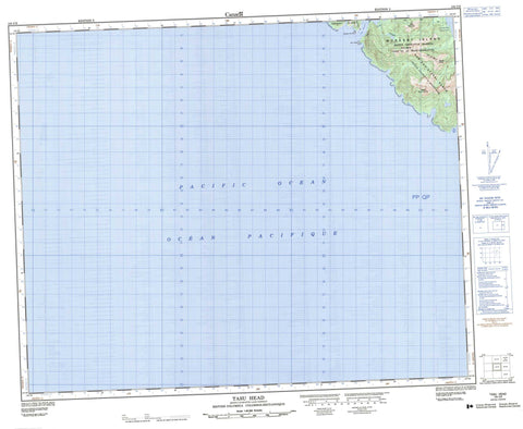 103C09 Tasu Head Canadian topographic map, 1:50,000 scale