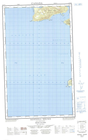 103F07W Rennell Sound Canadian topographic map, 1:50,000 scale