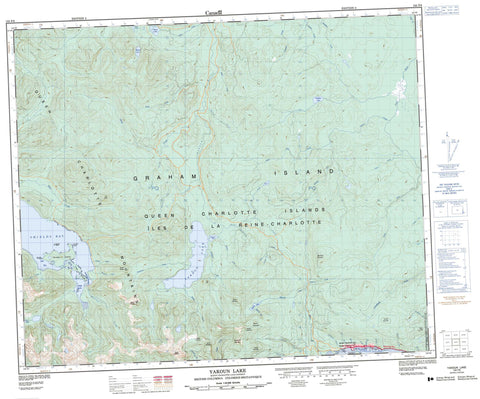 103F08 Yakoun Lake Canadian topographic map, 1:50,000 scale