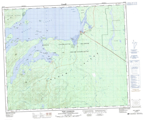 103F09 Port Clements Canadian topographic map, 1:50,000 scale