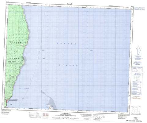 103G05 Lawnhill Canadian topographic map, 1:50,000 scale