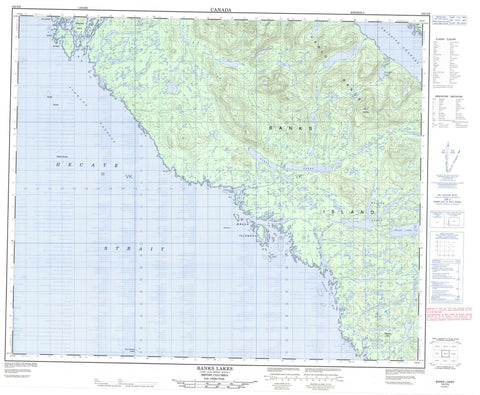 103G08 Banks Lakes Canadian topographic map, 1:50,000 scale