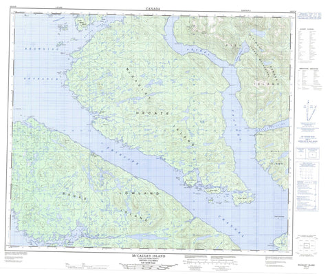 103G09 Mccauley Island Canadian topographic map, 1:50,000 scale