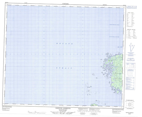 103G10 Griffith Harbour Canadian topographic map, 1:50,000 scale
