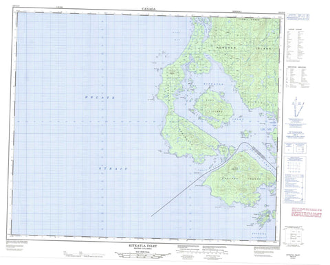 103G15 Kitkatla Inlet Canadian topographic map, 1:50,000 scale
