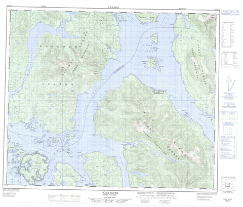103G16 Oona River Canadian topographic map, 1:50,000 scale