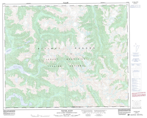 103H01 Khutze River Canadian topographic map, 1:50,000 scale