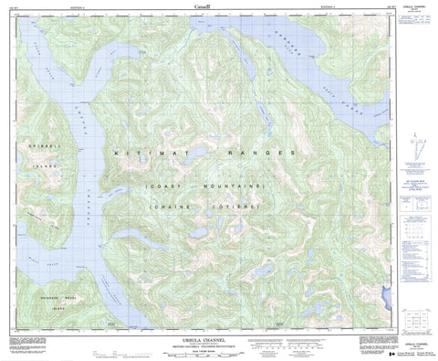 103H07 Ursula Channel Canadian topographic map, 1:50,000 scale