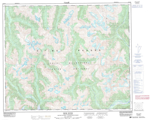 103H09 Brim River Canadian topographic map, 1:50,000 scale