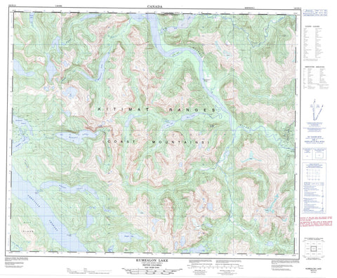 103H13 Kumealon Lake Canadian topographic map, 1:50,000 scale