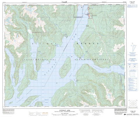 103H15 Kitimat Arm Canadian topographic map, 1:50,000 scale