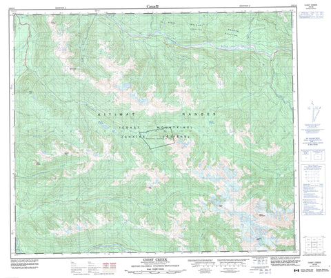 103I08 Chist Creek Canadian topographic map, 1:50,000 scale