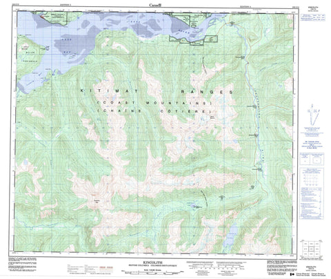 103I13 Kincolith Canadian topographic map, 1:50,000 scale