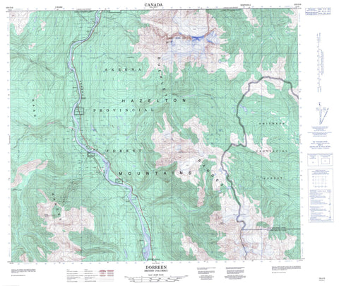 103I16 Dorreen Canadian topographic map, 1:50,000 scale