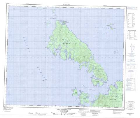 103J02 Stephens Island Canadian topographic map, 1:50,000 scale