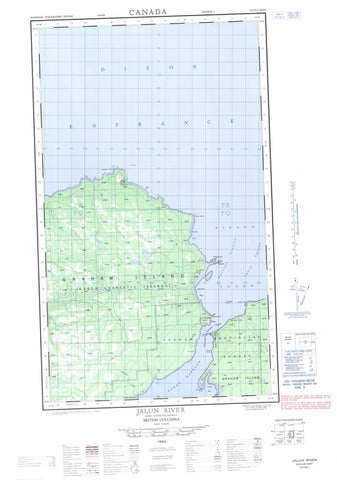 103K02E Jalun River Canadian topographic map, 1:50,000 scale