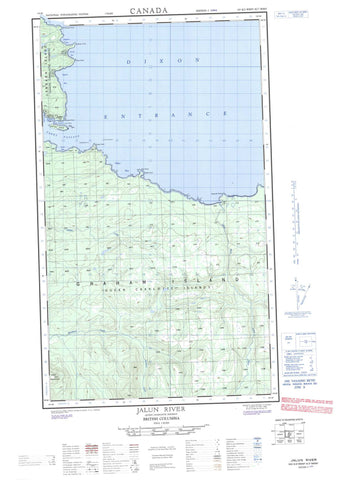 103K02W Jalun River Canadian topographic map, 1:50,000 scale