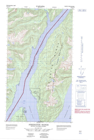 103O01E Ashington Range Canadian topographic map, 1:50,000 scale