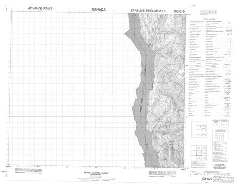 103O09 No Title Canadian topographic map, 1:50,000 scale