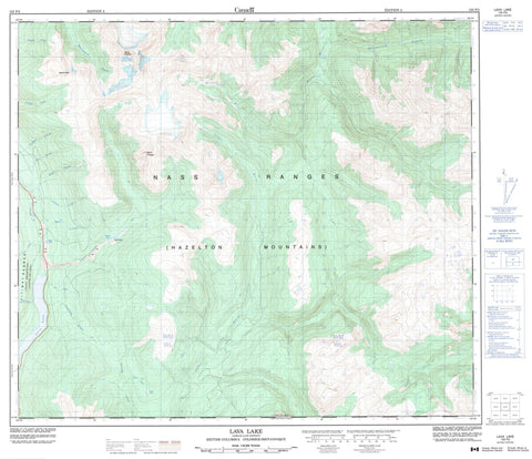 103P02 Lava Lake Canadian topographic map, 1:50,000 scale
