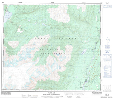 103P06 Alice Arm Canadian topographic map, 1:50,000 scale