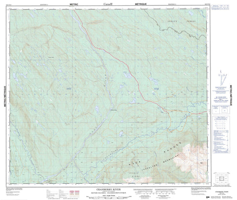 103P10 Cranberry River Canadian topographic map, 1:50,000 scale
