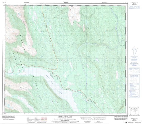 104A03 Meziadin Lake Canadian topographic map, 1:50,000 scale