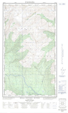 104A06E Bell Irving River Canadian topographic map, 1:50,000 scale