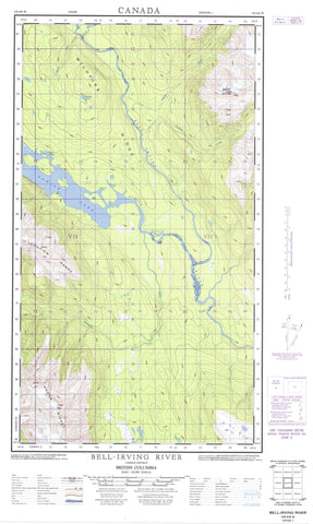 104A06W Bell Irving River Canadian topographic map, 1:50,000 scale