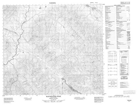 104A08 Blackwater Peak Canadian topographic map, 1:50,000 scale