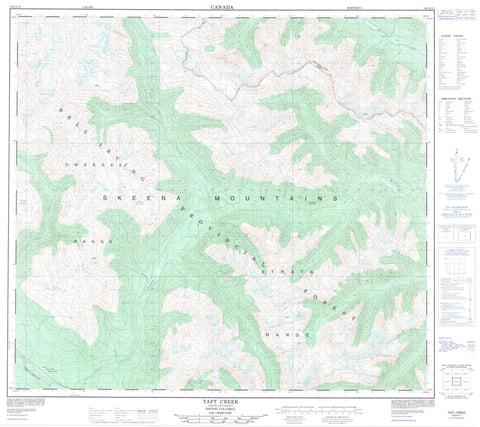 104A11 Taft Creek Canadian topographic map, 1:50,000 scale