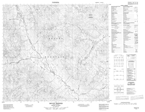 104A15 Mount Beirnes Canadian topographic map, 1:50,000 scale