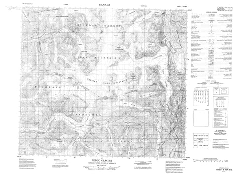 104B01 Leduc Glacier Canadian topographic map, 1:50,000 scale