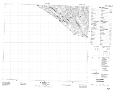 104B06 Mt Lewis Cass Canadian topographic map, 1:50,000 scale