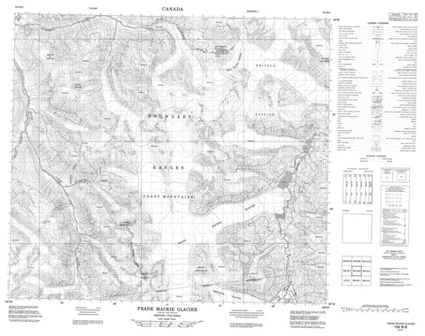 104B08 Frank Mackie Glacier Canadian topographic map, 1:50,000 scale
