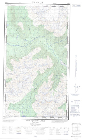 104B16E Bob Quinn Lake Canadian topographic map, 1:50,000 scale