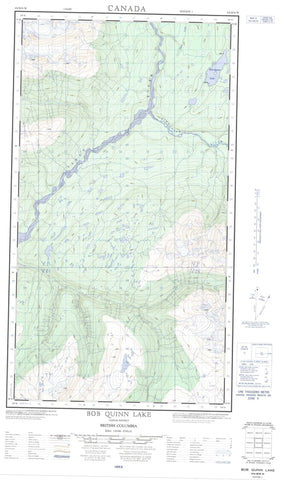 104B16W Bob Quinn Lake Canadian topographic map, 1:50,000 scale