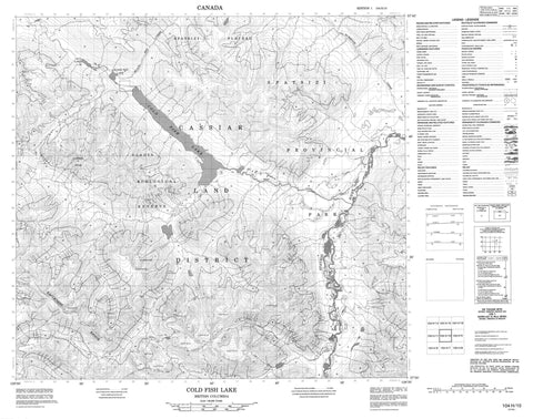 104H10 Cold Fish Lake Canadian topographic map, 1:50,000 scale