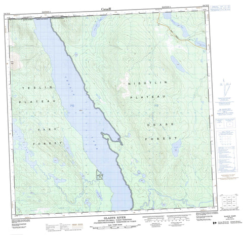 104N16 Gladys River Canadian topographic map, 1:50,000 scale