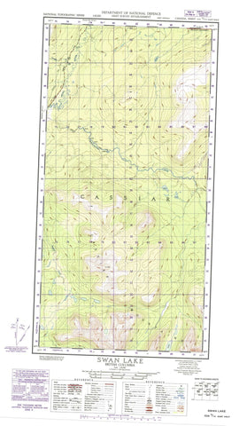 104O14E Swan Lake Canadian topographic map, 1:50,000 scale