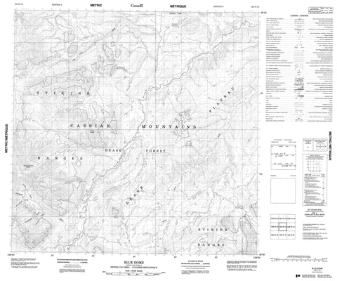 104P12 Blue Dome Canadian topographic map, 1:50,000 scale