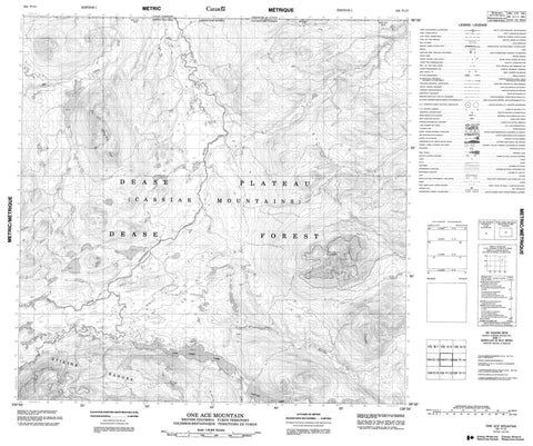 104P13 One Ace Mountain Canadian topographic map, 1:50,000 scale