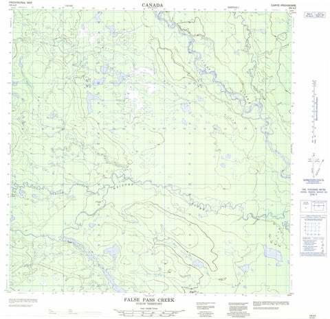 105A05 False Pass Creek Canadian topographic map, 1:50,000 scale