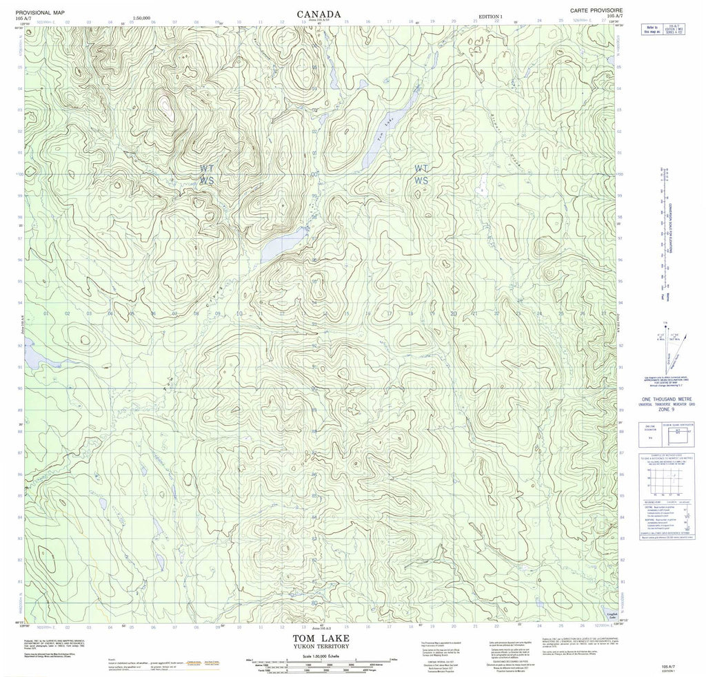 Buy Tom Lake Topo Map 105a07 Yellowmaps Map Store 2843