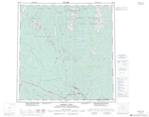 105A Watson Lake Canadian topographic map, 1:250,000 scale