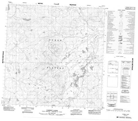 105B13 Caribou Lakes Canadian topographic map, 1:50,000 scale
